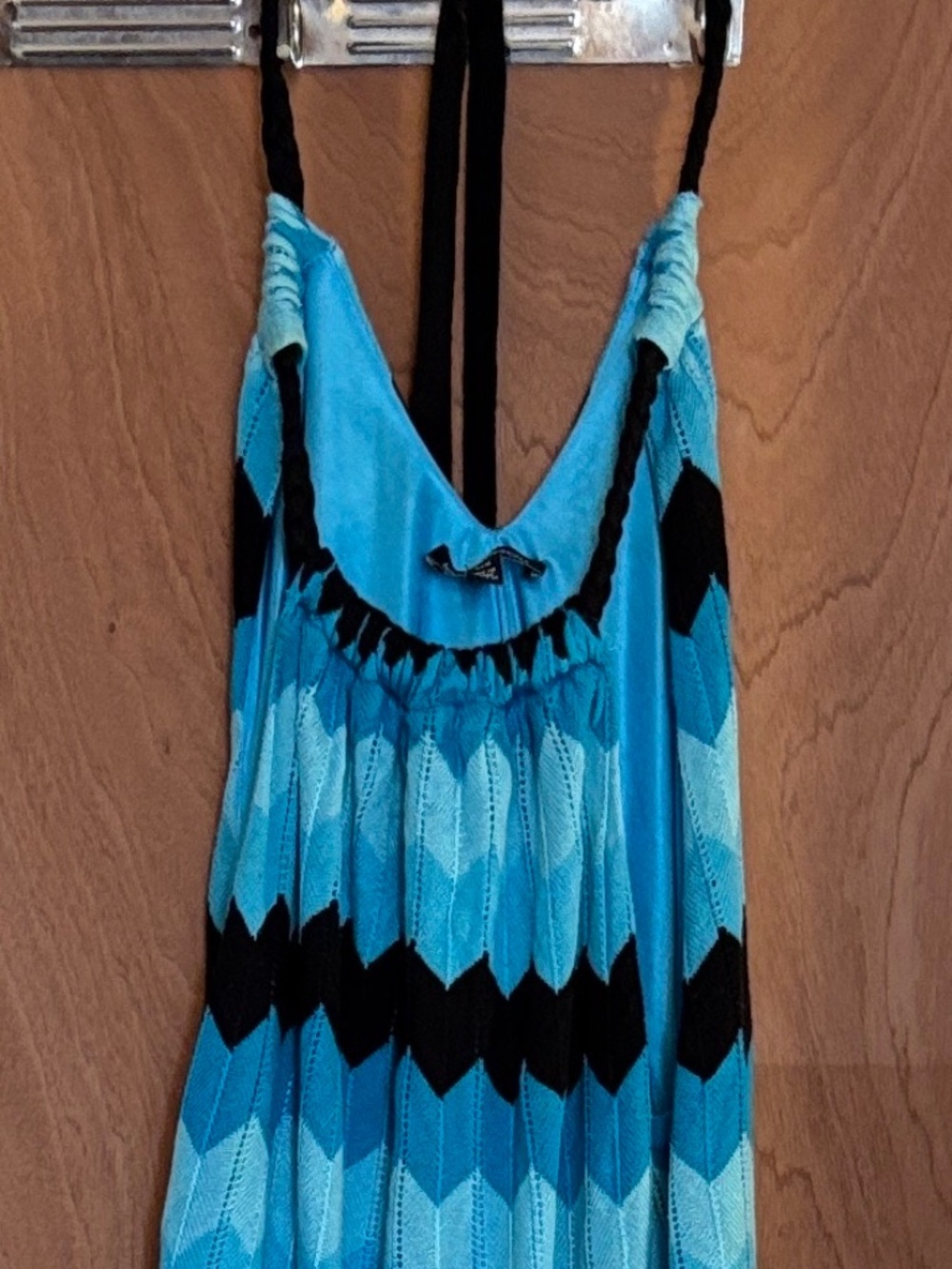 Le Chateau Blue and Black Chevron Tank Top